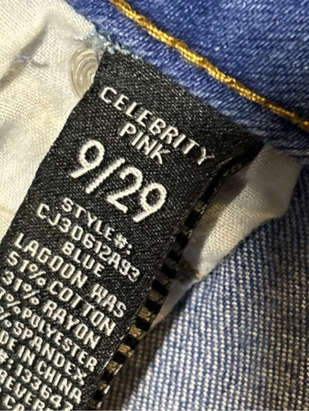 Celebrity Pink Distressed Blue Denim Roll-Cuff Shorts